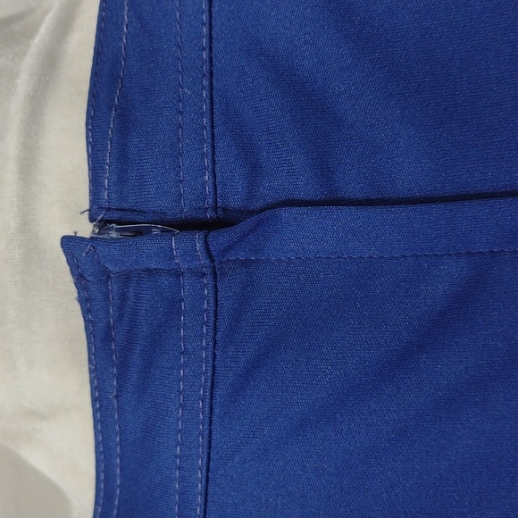 Vintage 60s/70s Blue Empire Waist Maxi Short Sleeve Dress Women's Medium - Picture 5 of 12